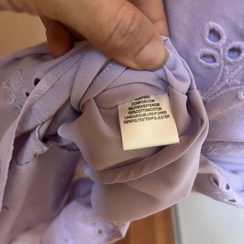 WAYF Novara Bustier Eyelet Asymmetrical Summer Midi Dress - Lavender - Picture 8 of 8